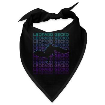 Leopard Gecko Retro - Bandana - Schwarz - Vorne