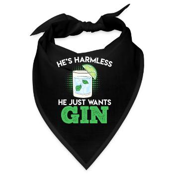 Der will nur Gin trinken Gin - Bandana - Schwarz - Vorne