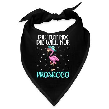 Damen Feiern Party Die will nur Prosecco - Bandana - Schwarz - Vorne