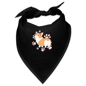Corgi - Bandana - Schwarz - Vorne