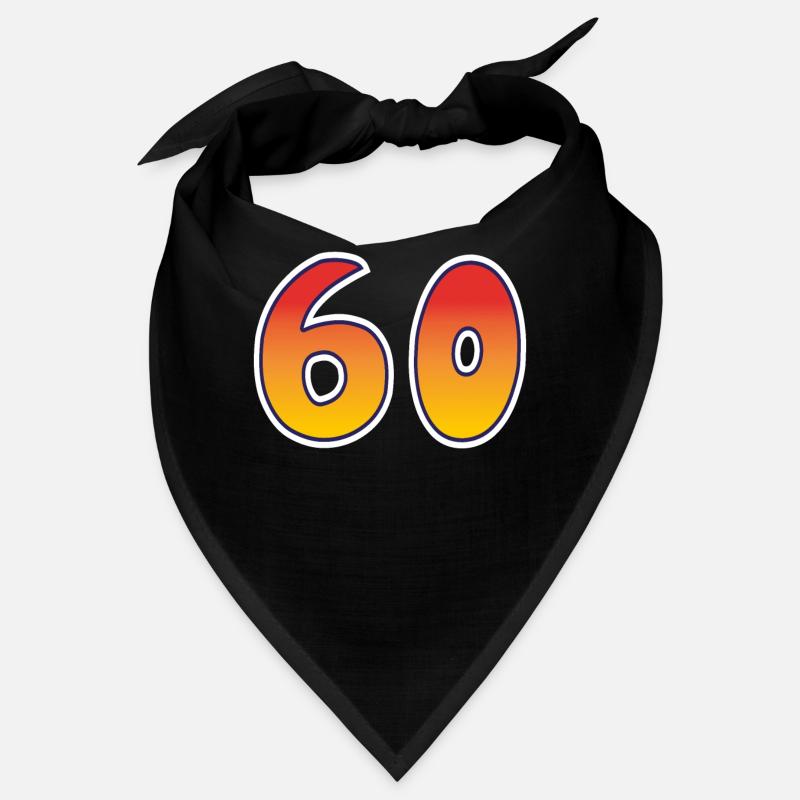 Zahl 60 Rot - Oranges Design Bandana