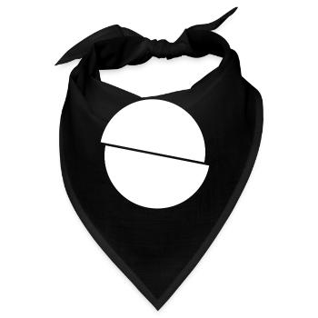 Halbe Kreise Weisses Design - Bandana - Schwarz - Vorne