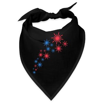 Sternenhimmel In Blau Und Rot - Bandana - Schwarz - Vorne