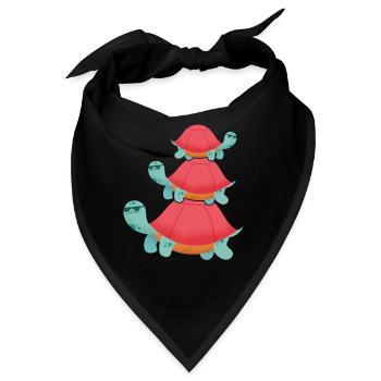 Coole Schildkröten mit Sonnenbrille, gestapelt, - Bandana - Schwarz - Vorne