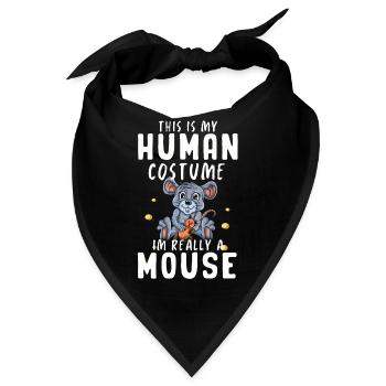 Maus Geschenk Mäuschen Kinder Herren Mouse Rat - Bandana - Schwarz - Vorne