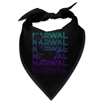 Narwal Narwhal Retro - Bandana - Schwarz - Vorne