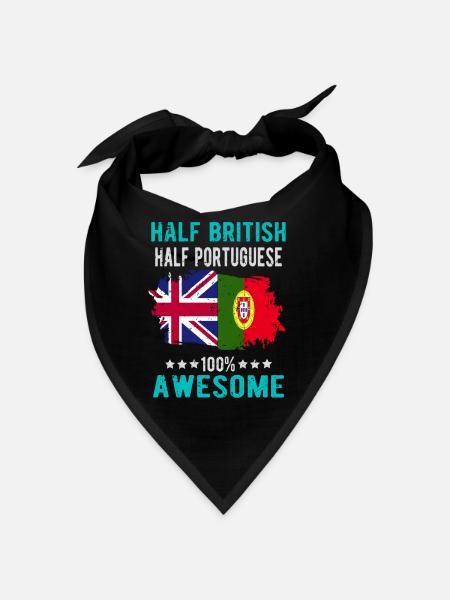 Halb Brite Halb Portugiese - Bandana - Schwarz - Vorne