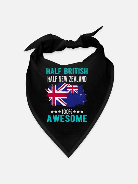 Half British Half New Zealander - Bandana - black - Front