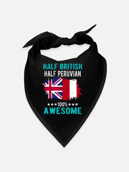 Half British Half Peruvian - Bandana - black - Front