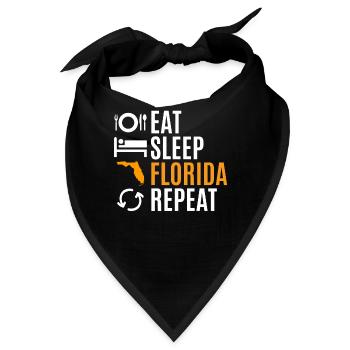 Essen Sie Schlaf florida wiederholungsgeschenk - Bandana - Schwarz - Vorne