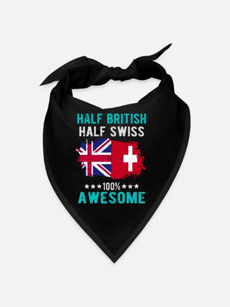 Half British, half Swiss - Bandana - black - Front