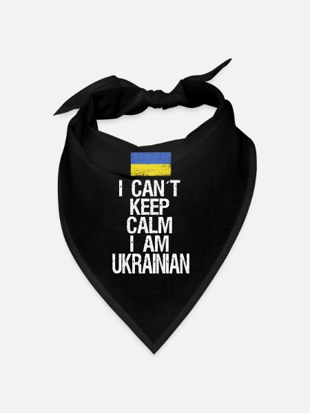 Je ne peux pas rester calme Je suis Ukrainer - Bandana - noir - Devant