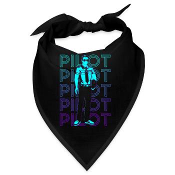 Pilot Luftfahrt Aviator Retro - Bandana - Schwarz - Vorne