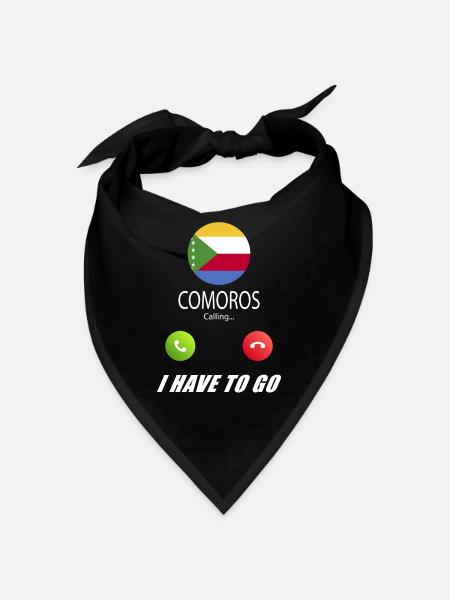 Comoros calls to Lusiger flags saying - Bandana - black - Front