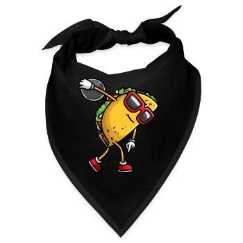 Taco Mit Sonnenbrille Wirft Diskus - Bandana - Schwarz - Vorne