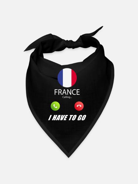 Frankreich ruft an Lusiger Flaggen Spruch - Bandana - Schwarz - Vorne
