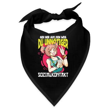 Anime Spruch Weeb Otaku - Bandana - Schwarz - Vorne