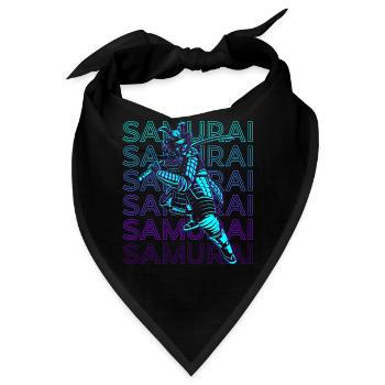 Japanischer Samurai Bushido Krieger Ronin Retro - Bandana - Schwarz - Vorne