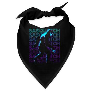 Sasquatch Bigfoot Retro - Bandana - Schwarz - Vorne