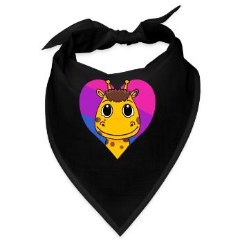 Bisexuell Giraffe Geschenk - Bandana - Schwarz - Vorne