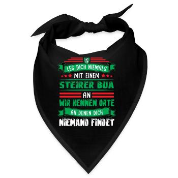 Steirer Bua Steiermark Steirische Flagge Steirer - Bandana - Schwarz - Vorne