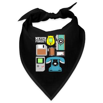 Never Forget Audio Cassette Tape Novelty - Bandana - Schwarz - Vorne