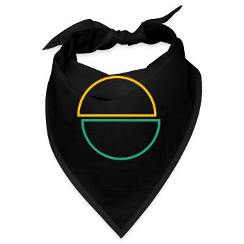 Halbe Kreise Gelbes Und Grünes Design - Bandana - Schwarz - Vorne