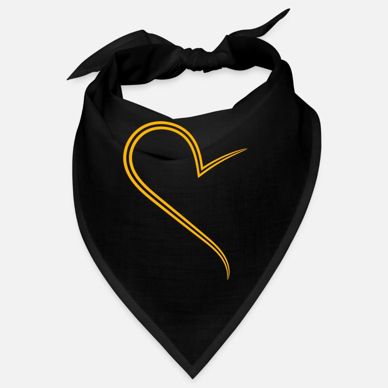 Conception simple à moitié cœur jaune Bandana