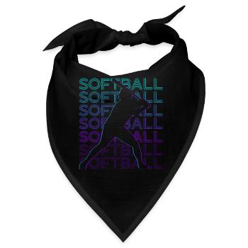 Softball Spieler Retro - Bandana - Schwarz - Vorne