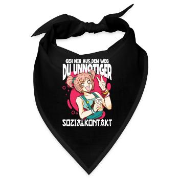 Anime Spruch Weeb Otaku - Bandana - Schwarz - Vorne