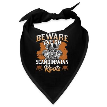 Vorsicht Ich Habe Skandinavische Wurzeln Nordisch - Bandana - Schwarz - Vorne