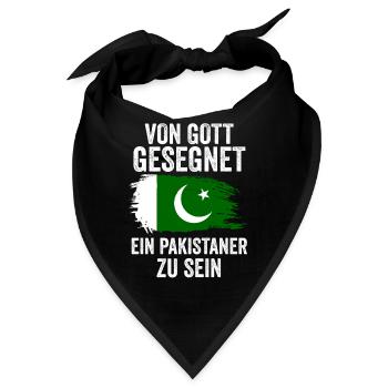 Pakistan Pakistaner Pakistanisches - Bandana - Schwarz - Vorne