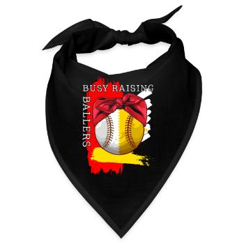 Baseball-Shirt, beschäftigt Baller Baseball - Bandana - Schwarz - Vorne