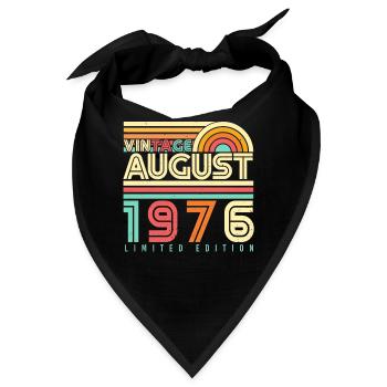 1976 Im August Geschenkidee - Bandana - Schwarz - Vorne