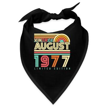 1977 Im August Geschenkidee - Bandana - Schwarz - Vorne