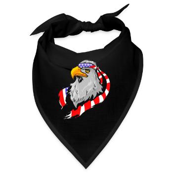 American Bald Eagle American 4th of July Patriotic - Bandana - Schwarz - Vorne