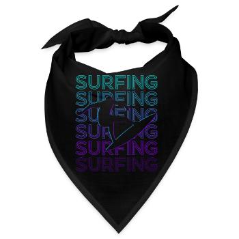 Surfen Surfer Surf Retro - Bandana - Schwarz - Vorne