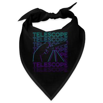 Astronomie Astronom Teleskop Retro - Bandana - Schwarz - Vorne