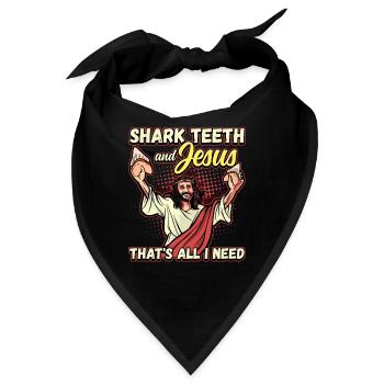 Fossil Tooth Collector Design for a Shark Fossil - Bandana - Schwarz - Vorne