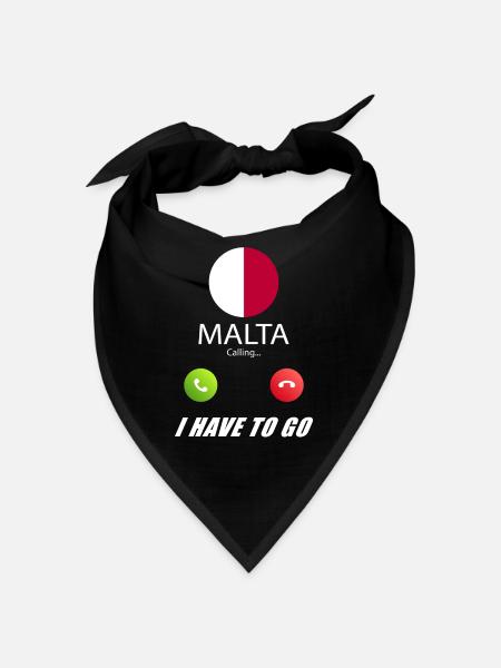 Malta ruft an Lusiger Flaggen Spruch - Bandana - Schwarz - Vorne