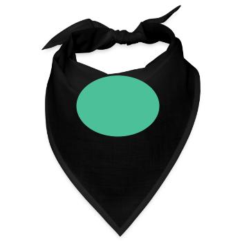 Grünes Oval Simpel Design - Bandana - Schwarz - Vorne
