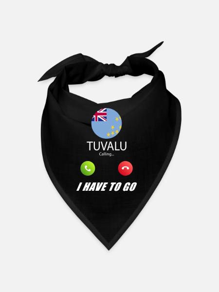Tuvalu calls lusiger flags saying - Bandana - black - Front