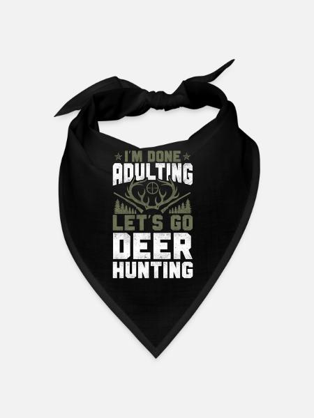 Buck Deer Hunting Hunter Vintage - Bandana - Schwarz - Vorne