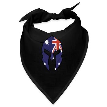 australia flag in Spartan warrior Helmet - Bandana - Schwarz - Vorne