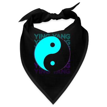 Ying Yang Yin Yang Yinyang Yingyang Retro - Bandana - Schwarz - Vorne