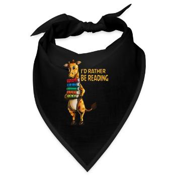 Afrika Giraffen ein Stapel Bücher lesen belesen - Bandana - Schwarz - Vorne