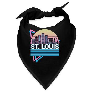 St Louis Stadt Skyline Stadtbild Retro - Bandana - Schwarz - Vorne