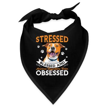Selig Staffordshire Terrier Besessen Spaß - Bandana - Schwarz - Vorne