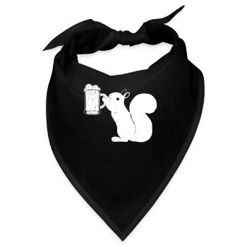 Biereichhörnchen Lustiges Eichhörnchen - Bandana - Schwarz - Vorne