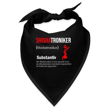 Shisha Tshirt Herren Damen Wasserpfeife Pfeife - Bandana - Schwarz - Vorne